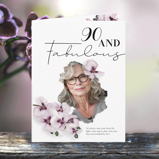90 & Fabuloso Cartão de Boas Vindas de Aniversário (Criador carregado)