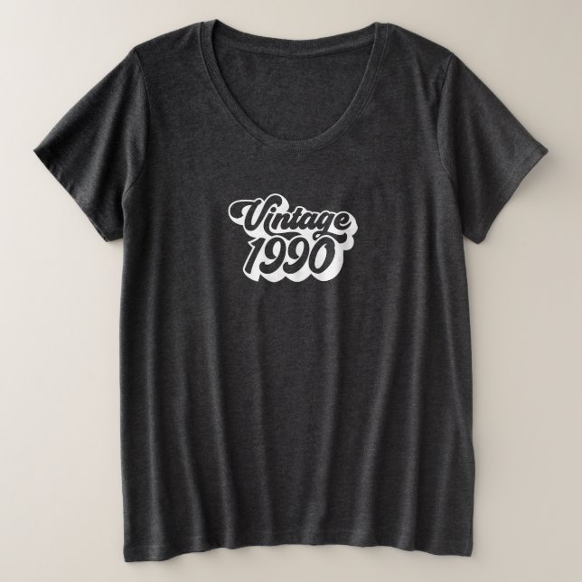 90's Text 1990 Vintage T-shirt (Frente do Design)