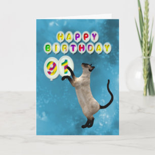 91 Cartão de aniversário para ruas com gatos siame