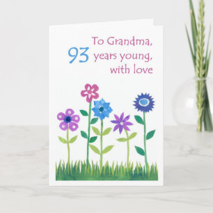 93º Cartão de aniversário para uma avó - Flores