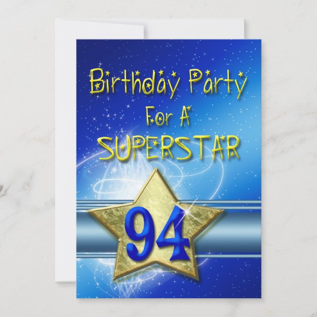 94º Convite de aniversário para uma Superstar. (Frente)