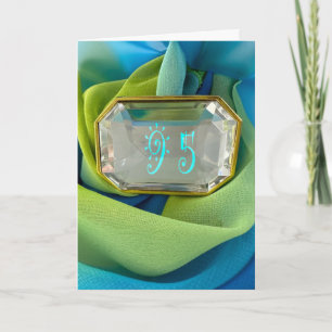 95.º aniversário feliz Cartão de joia gem de 95 an