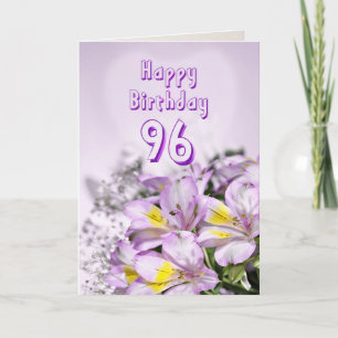 96º Cartão de aniversário com flores alstromeria l