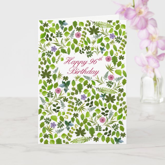 96.º Cartão de Folhas Espalhadas de Aniversário (Orquídea)