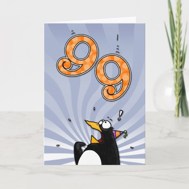 99.º Aniversário - Cartão Surpresa Pinguim (Frente)