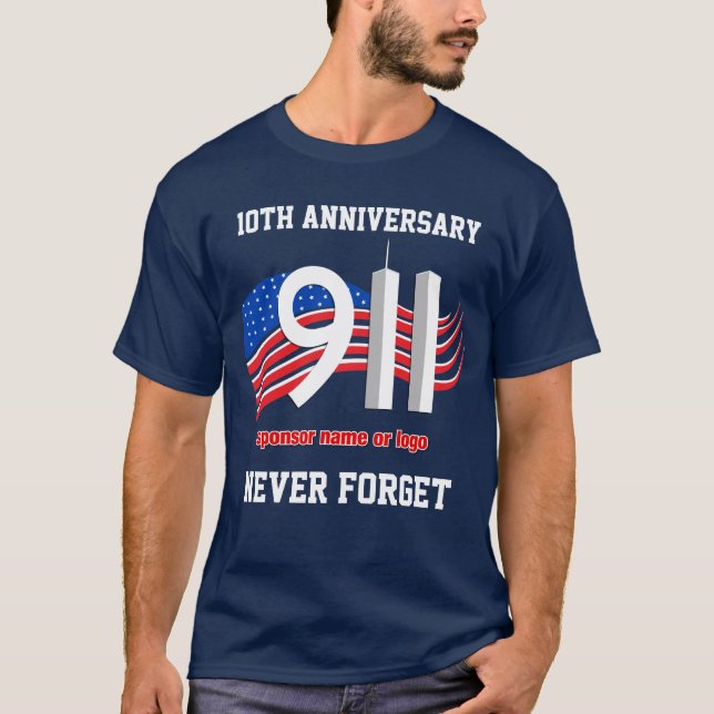 9/11 - 11 de setembro - camisetas patrocinadas da (Frente)