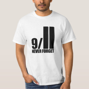 9-11 nunca esqueça o t-shirt