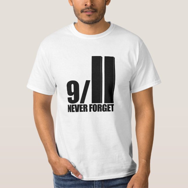 9-11 nunca esqueça o t-shirt (Frente)