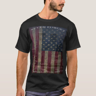9/11 nunca esqueça o t-shirt - homens