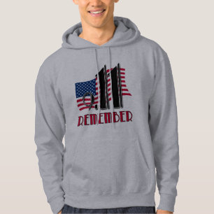 9/11 RECORDE com o camiseta da bandeira americana