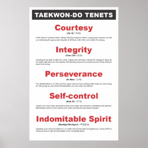 9-2 Poster de Tenets Genéricos de Taekwon-Do