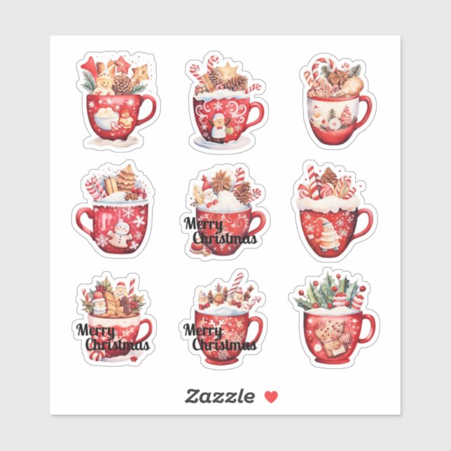 9 Adesivo de Vinil Personalizado para Copos de Nat (Folha)