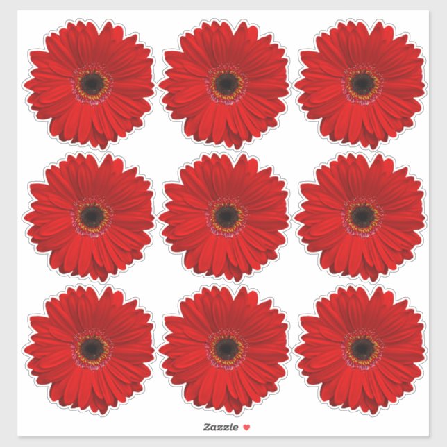 9 adesivos de corte de flor de margarida Gerber ve (Folha)