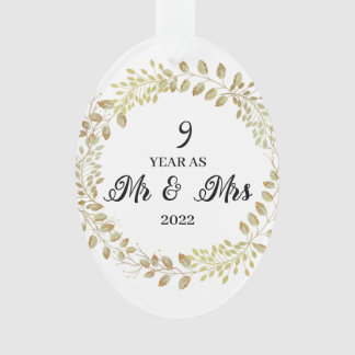 9 anos como Sr. e Sra. 2022 | Ornamento por Aniver