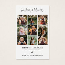 9 Cartões de Oração para Memória Funeral