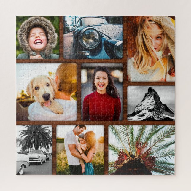 9 Foto: Colagem de Moldes de Madeira Quebra-cabeça (Vertical)