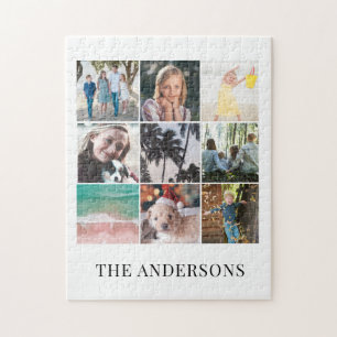 9 Quebra-cabeça de serra branca de Colagem de Foto