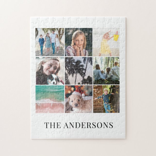 9 Quebra-cabeça de serra branca de Colagem de Foto (Vertical)