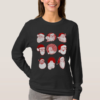 9 Santa - t-shirt longo preto da Capa das mulheres