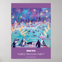 A2 poster de John Dyer. Partido Pinguim Roxo