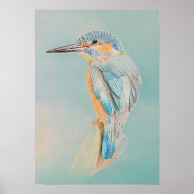 A3 Belo Impressão de desenho de lápis de pescadore (Frente)