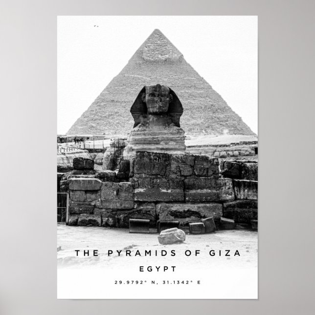 A3 Pirâmides De Giza Egito Coordenam Poster (Frente)