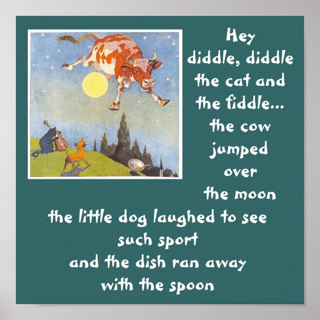 a-3 vaca saltada sobre poster lua (Frente)