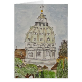 A abóbada de St Peter, cartão de Roma, Italia