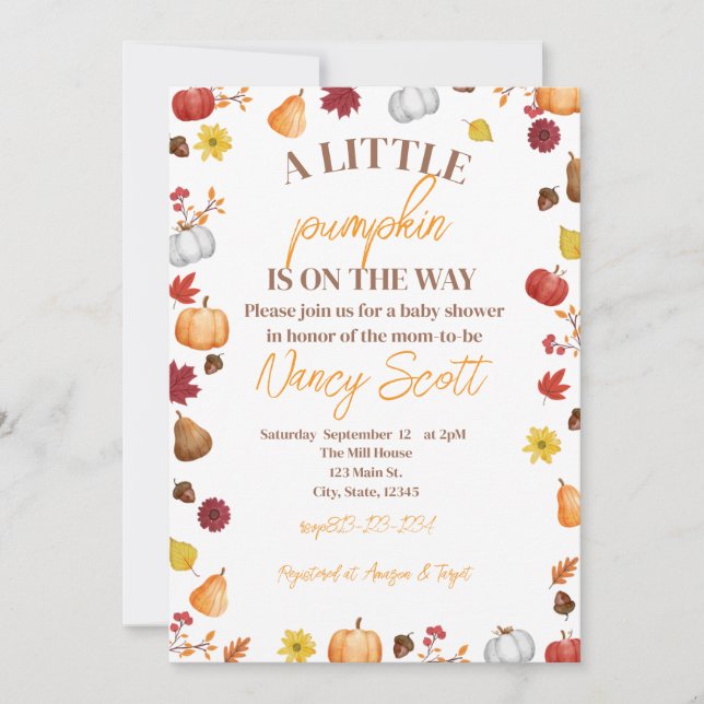 A Abóbora está a caminho do convite (Frente)