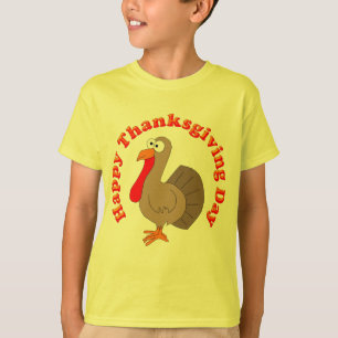 A acção de graças feliz caçoa o t-shirt