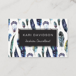 A aguarela empluma-se cartões de visitas