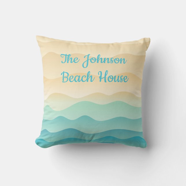 A Almofada The Johnson Beach House, Ondas Abstrata (Frente)