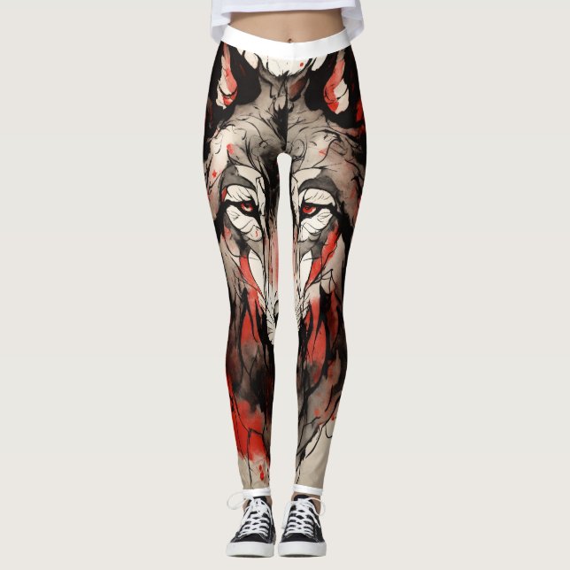 A Altura do Logotipo Bloody Fox nas Leggings (Frente)