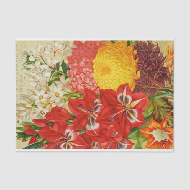 A antiguidade pode flores do lenço de papel de (Frente )