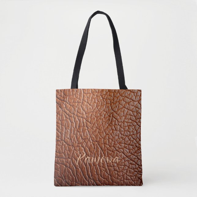 A Aparência de Couro/Bolsa Tote Personalizada (Frente)