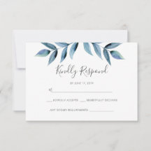 A aquarela azul escura deixa cartões RSVP