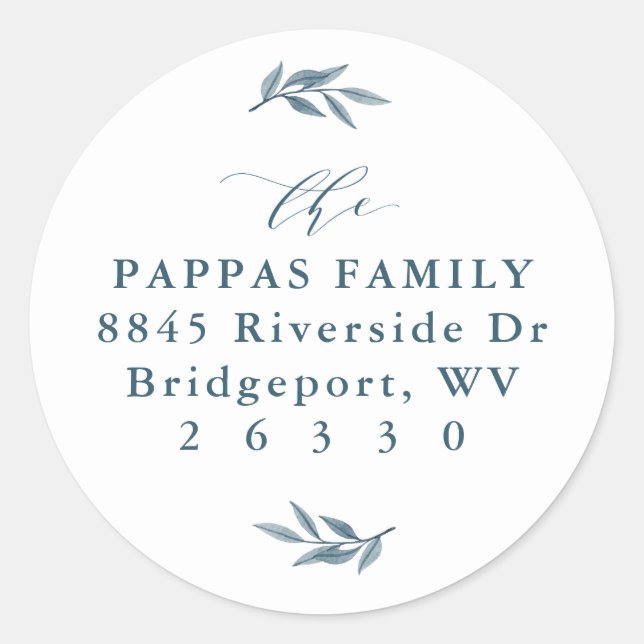 A aquarela deixa a etiqueta azul de endereço de re (Frente)