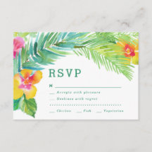 A Aquarela Tropical Deixa A Placa RSVP De Destino
