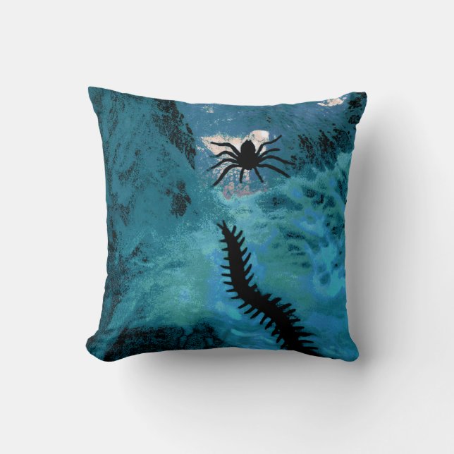 A Aranha E O Centopéia-Azul Almofada Decorativa (Frente)