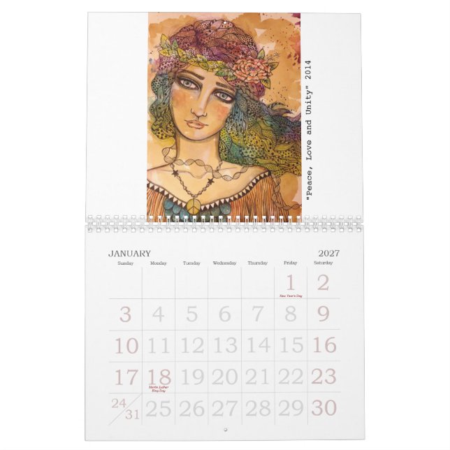 A arte do calendário de Stephanie Allison 2015 (Jan 2027)