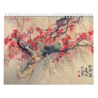 A arte mestra oriental planta o calendário