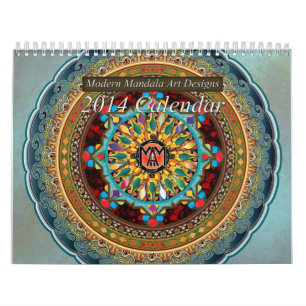 A arte moderna da mandala projeta o calendário