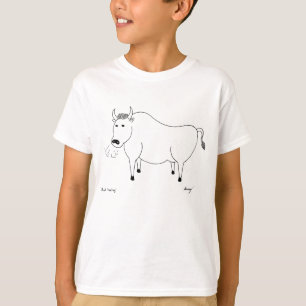 A arte popular de Bull caçoa o t-shirt básico
