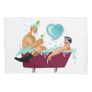 A artística de SlipperyJoe dois gay homens banhei