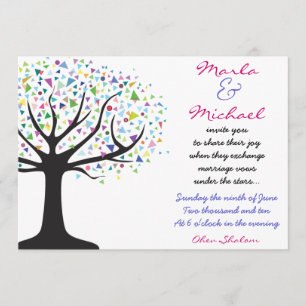 A árvore do convite do casamento da vida convida 
