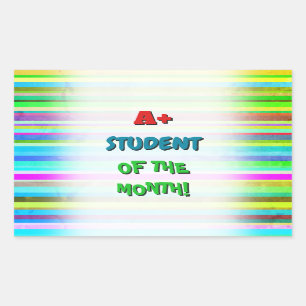 "A atraente+ ESTUDANTE DO MÊS!" Etiqueta