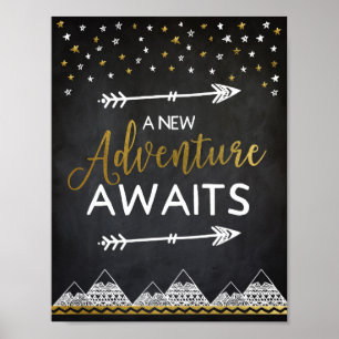 A Aventura Aguarda Poster De Chalkboard