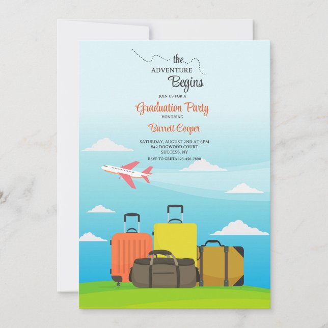 A Aventura Começa Convites De Festa de formatura (Frente)