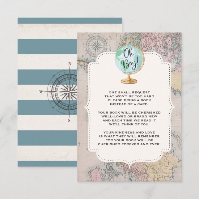 A aventura começa o chá do viagem do cartão do (Frente/Verso)