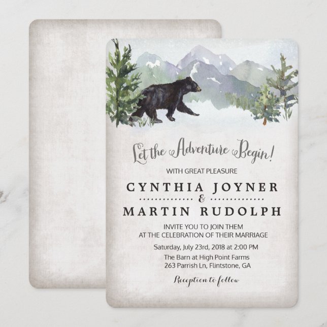 A Aventura Começa O Convite Russo De Casamento (Frente/Verso)